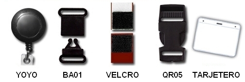 Engates extra para lanyard: Yoyo, clic-clac, Fecho de segurança